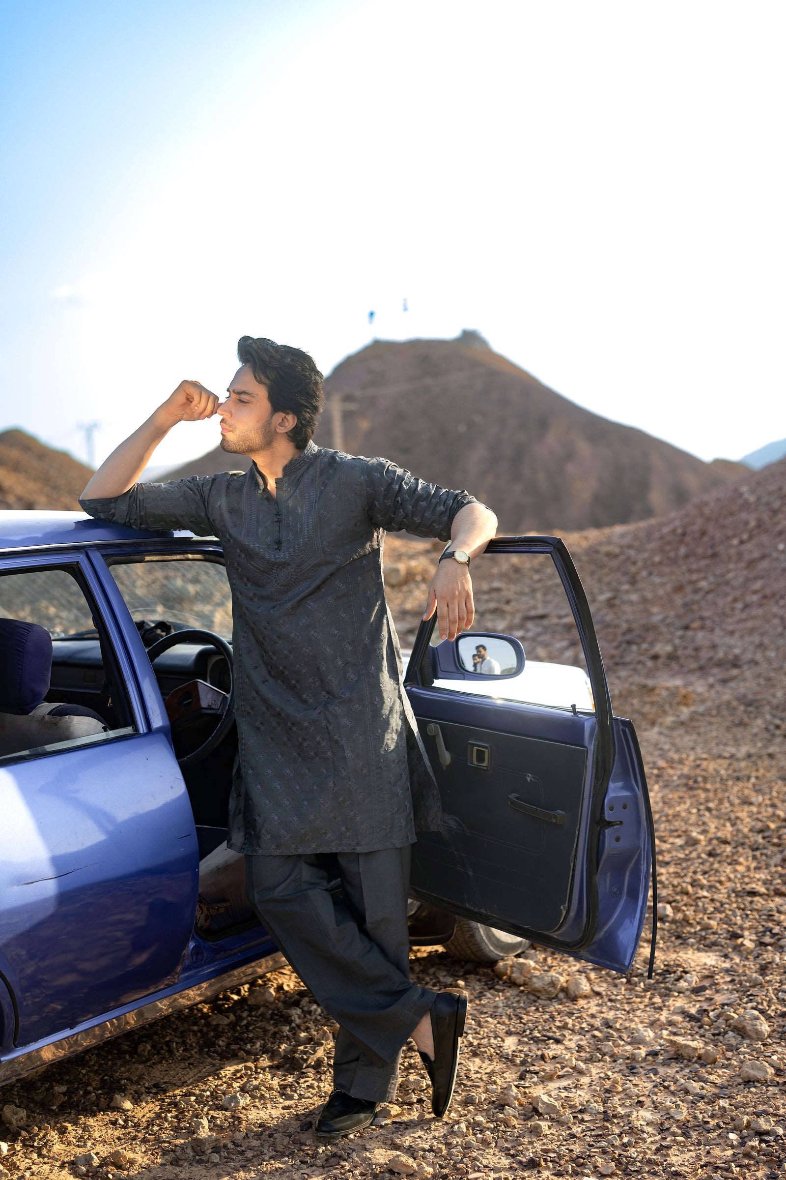 DARK CHARCOAL GRAY KURTA PAJAMA