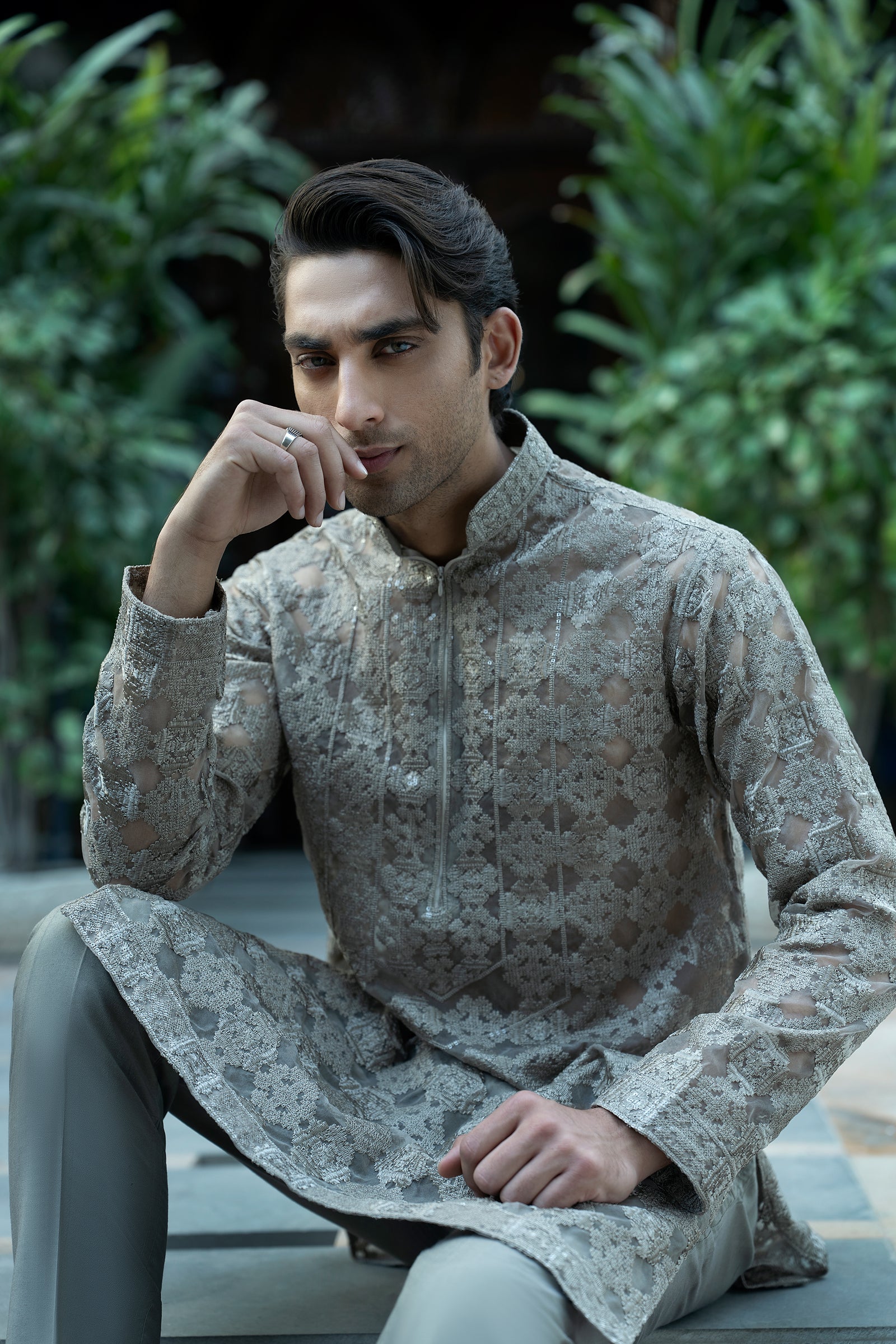 Organza & Raw Silk Kurta Pajama