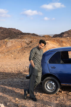 DARK CHARCOAL GRAY KURTA PAJAMA