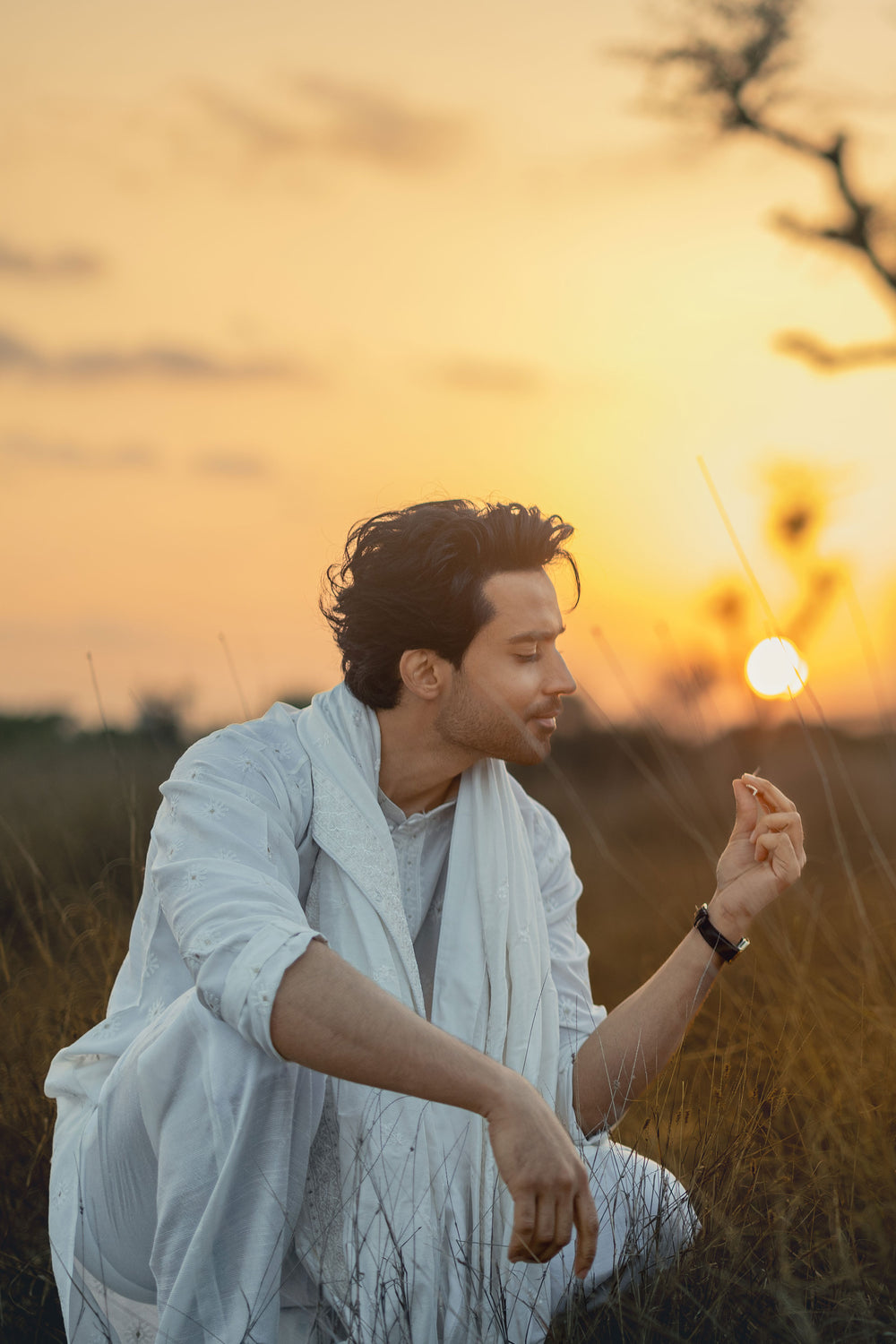 PURE WHITE FABRIC KURTA PAJAMA