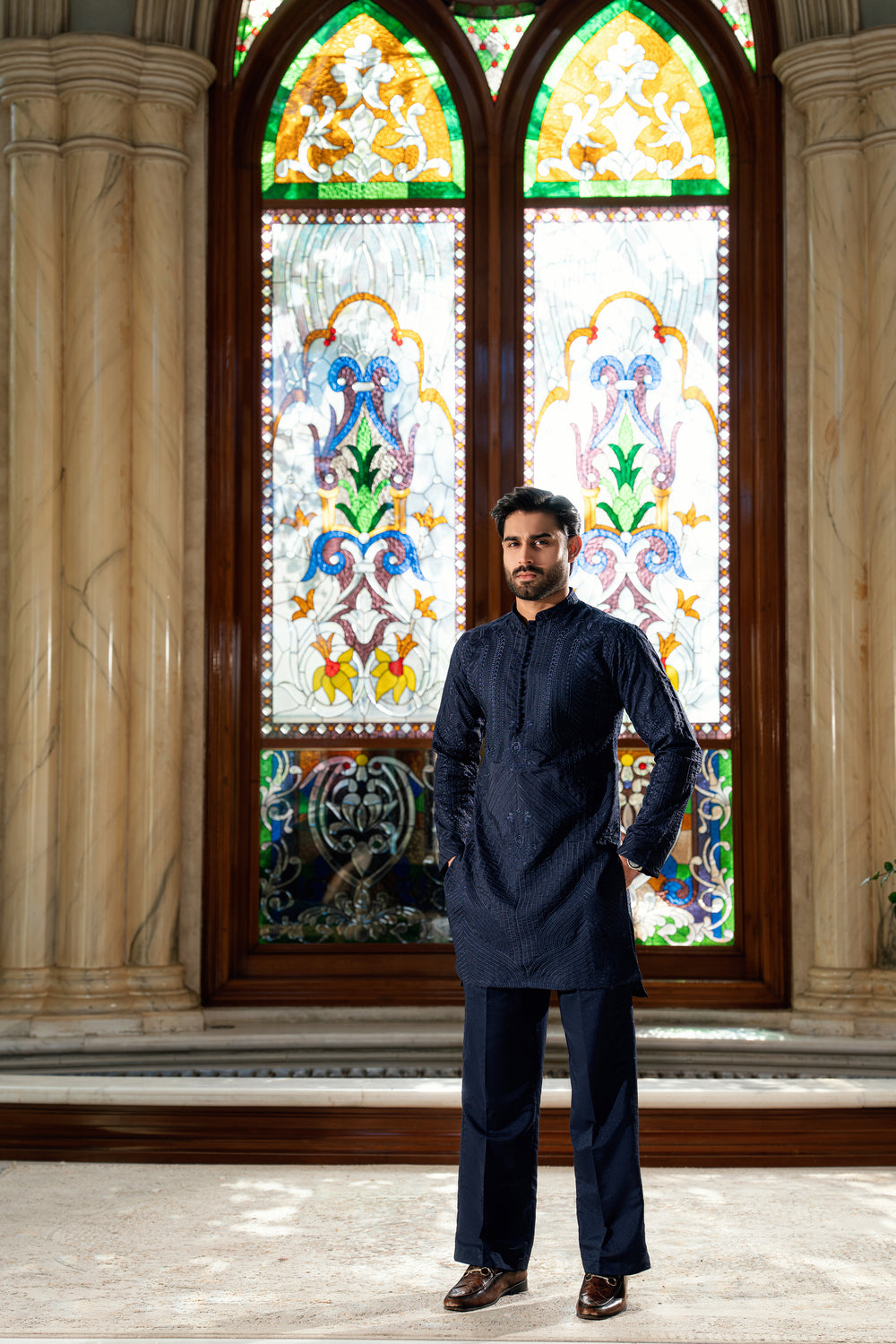 TEAL BLUE KURTA PAJAMA