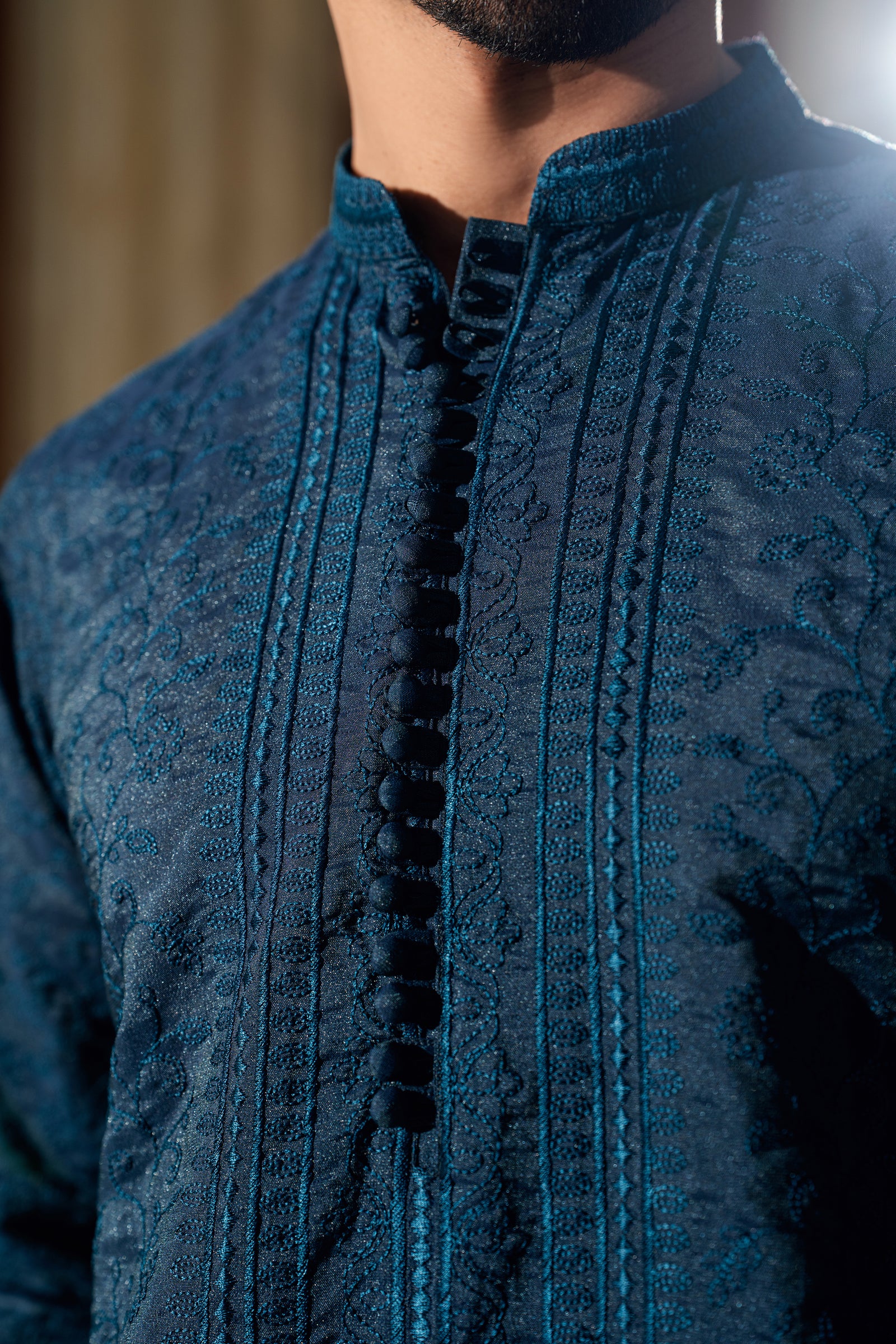 TEAL BLUE KURTA PAJAMA