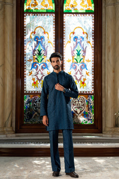 TEAL BLUE KURTA PAJAMA