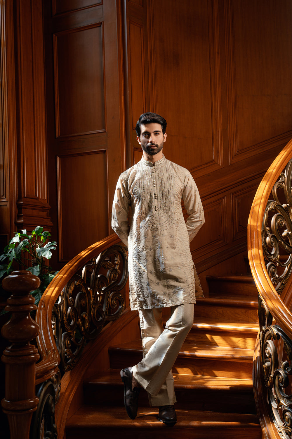 BEIGE KURTA PAJAMA