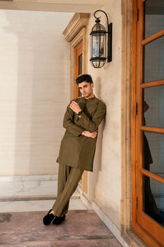 OLIVE GREEN KURTA PAJAMA