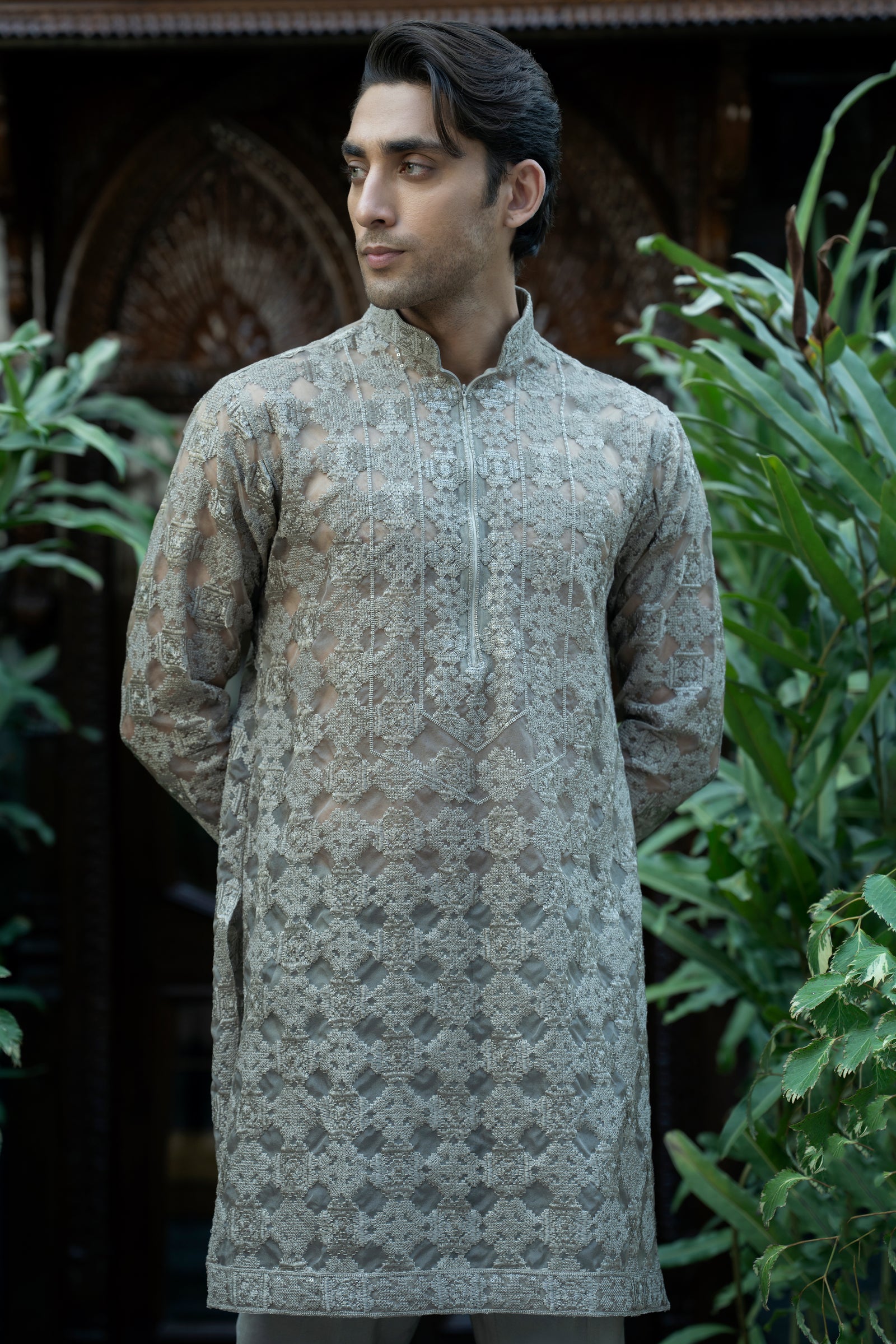 Organza & Raw Silk Kurta Pajama
