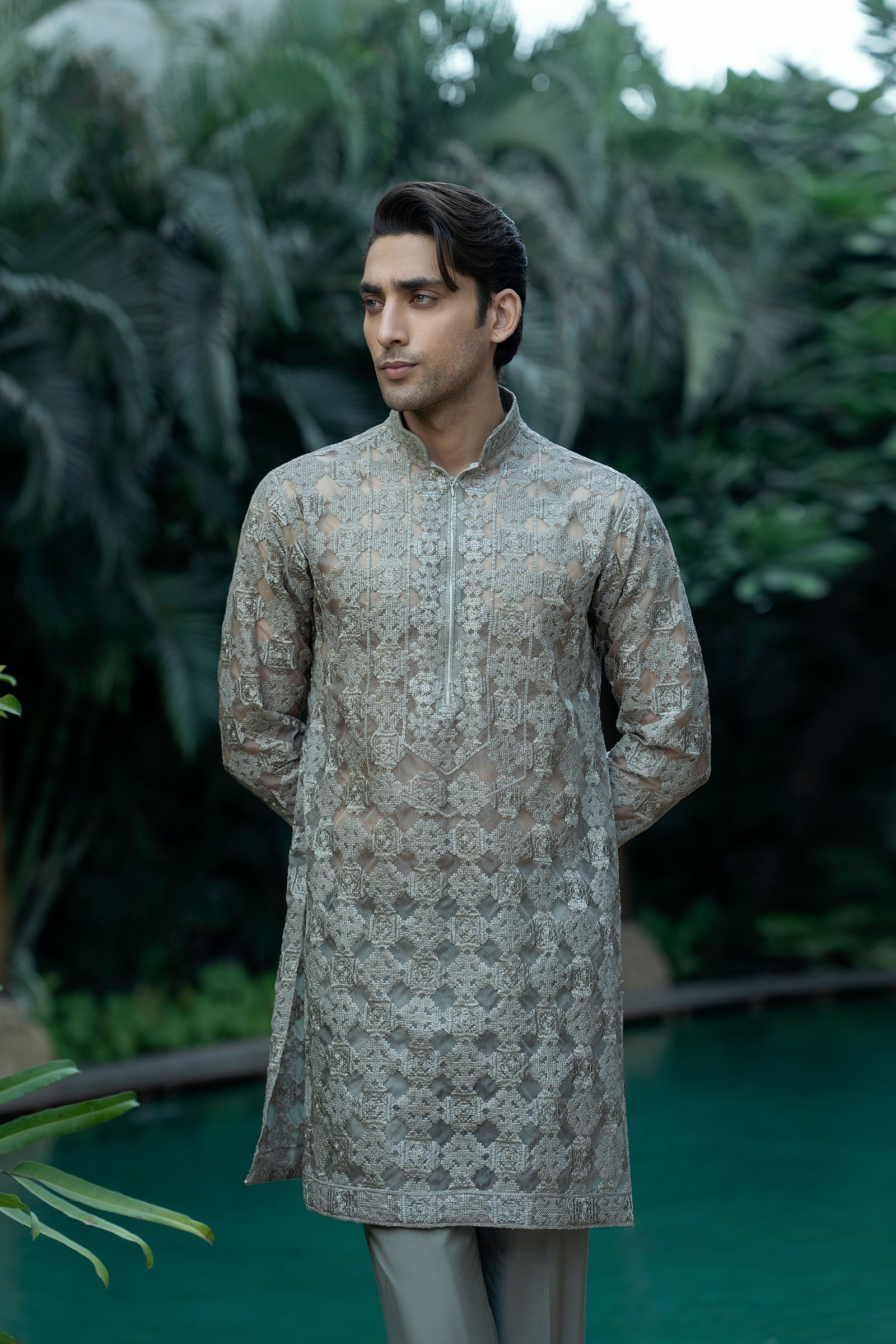 Organza & Raw Silk Kurta Pajama